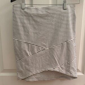 Heart Hips Black and White Striped Pencil Skirt